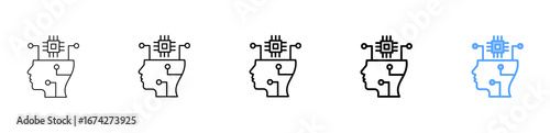 Artificial Intelligence Icon Different Style Outline Collection Set 