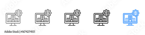 Enterprise Software Icon Different Style Outline Collection Set 