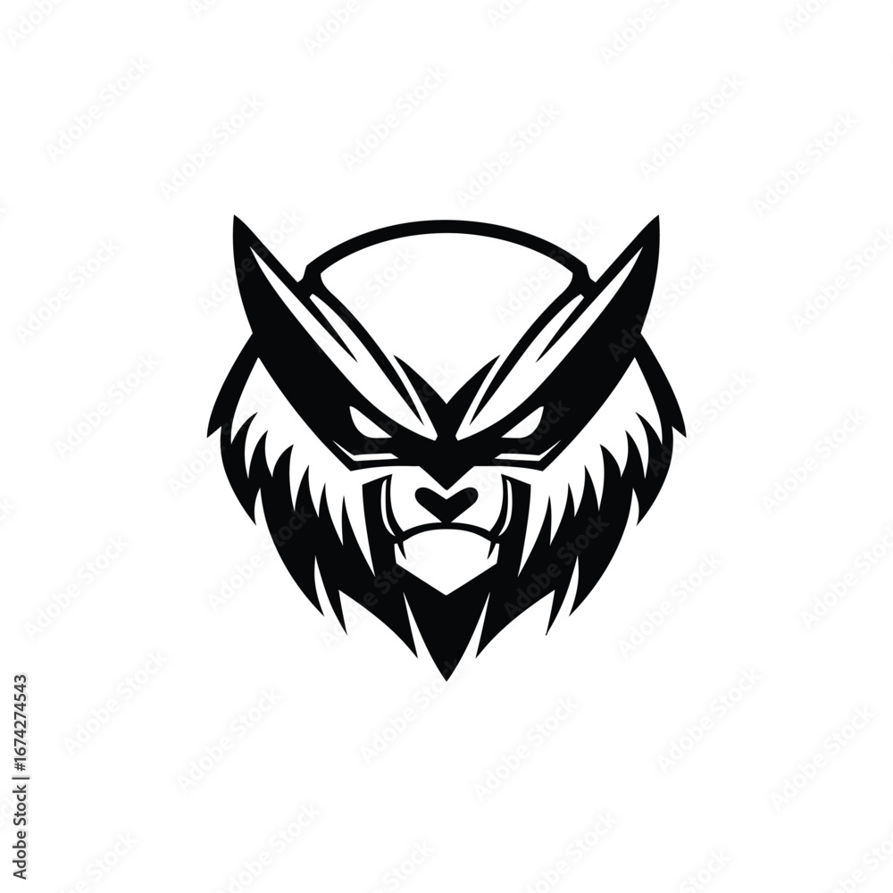 Obraz premium Fierce Wolf Mascot Logo Vector Illustration - A Powerful and Aggressive Animal Emblem for Gaming Teams and Brands