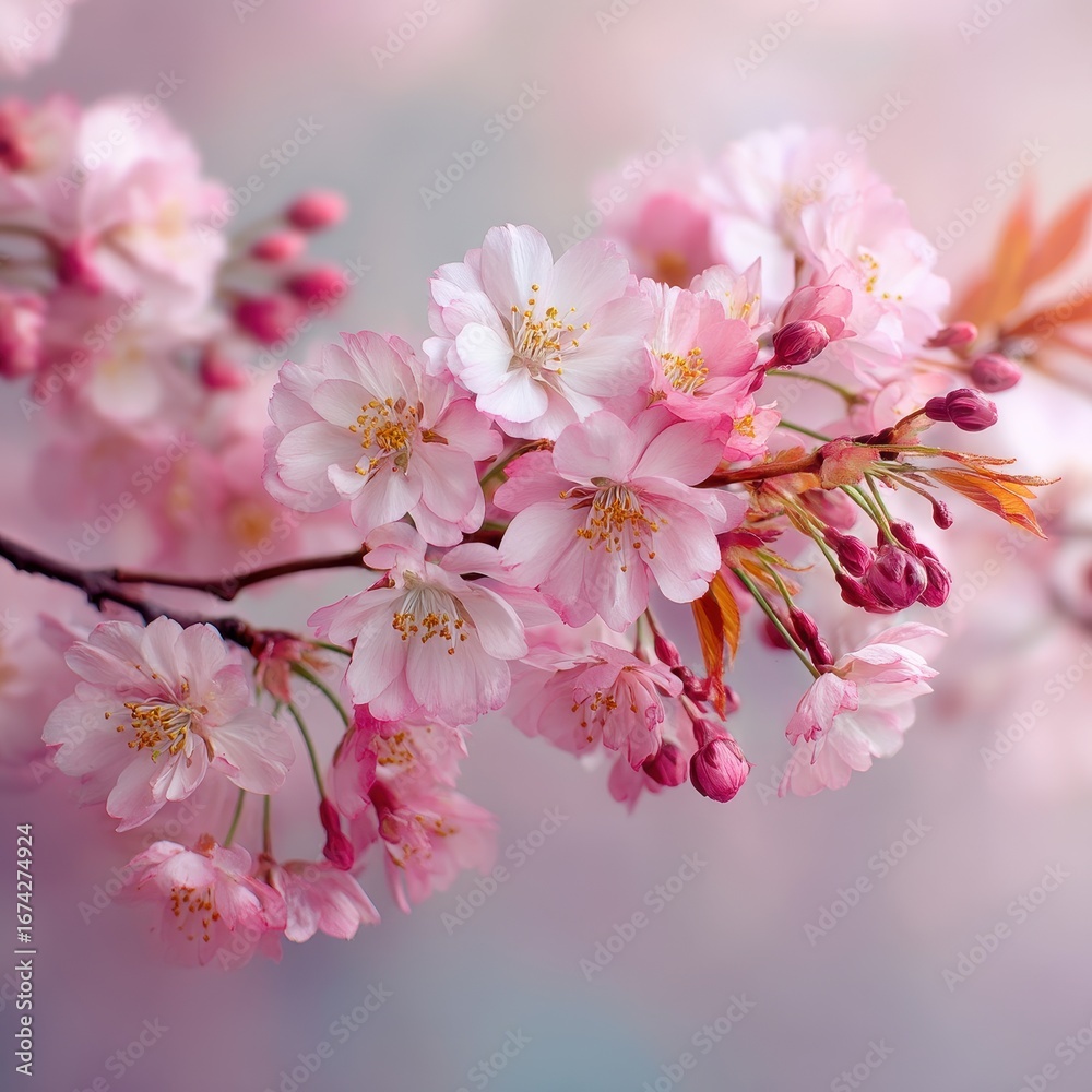 Obraz premium Spring Cherry Blossoms in Garden. Possible use Desktop