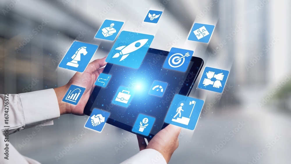 Obraz premium Startup launch and business growth concept, rocket symbolism, entrepreneurship, startup innovation, and early-stage success strategies for new business development and expansion. Spire