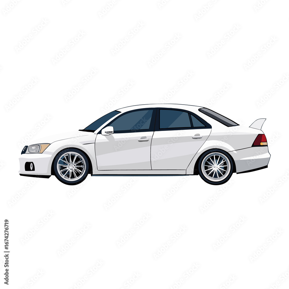 Fototapeta premium New silver sport car model isolated on a white background