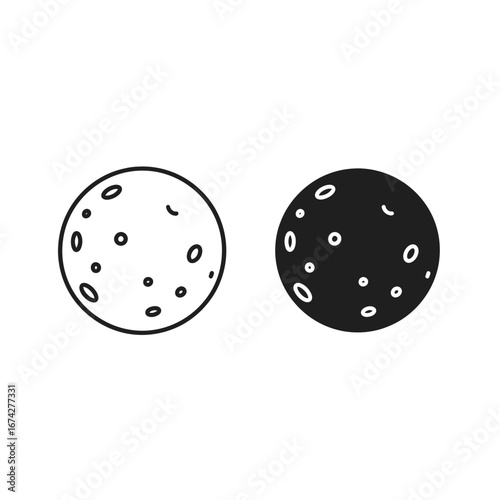 Moon planet astronomy icon silhouette set
