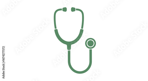 Modern green stethoscope illustration perfect for medical or healthcare themes minimalist style