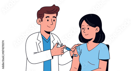 Doctor administering vaccine to patient showcasing healthcare prevention practice