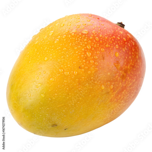 A whole mango fruit isolated on a transparent background
