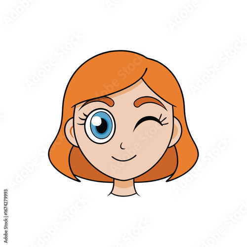 female eye blinking on white background.eps