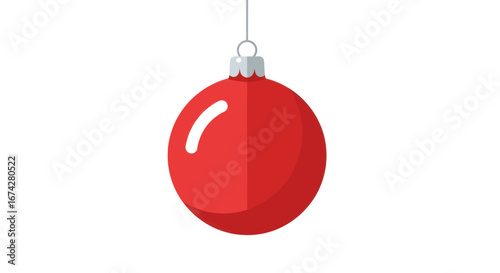 Festive season decoration a vibrant red christmas ornament hanging down beautifully