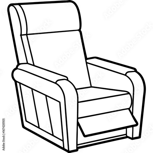 Side Profile Recliner Line Art
