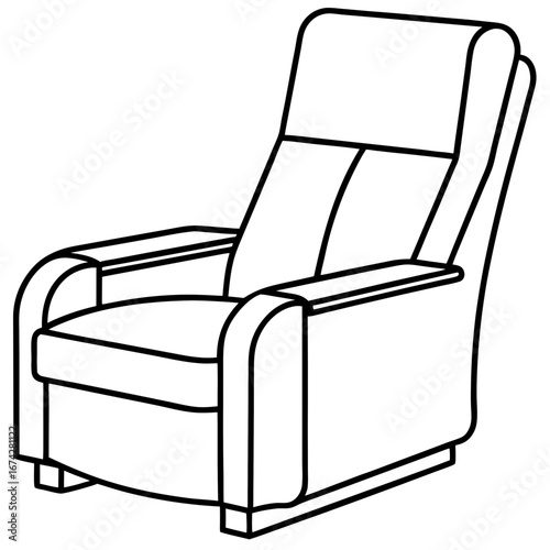 Side Profile Recliner Line Art