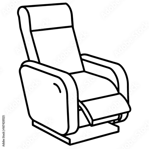 Side Profile Recliner Line Art