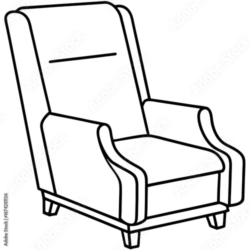 Side Profile Recliner Line Art