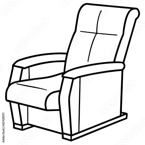 Side Profile Recliner Line Art