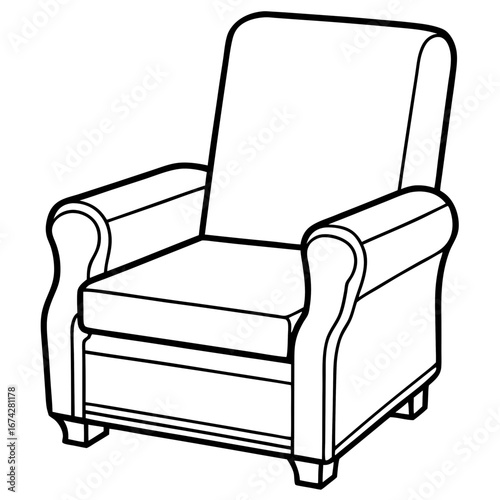 Side Profile Recliner Line Art