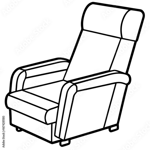 Side Profile Recliner Line Art