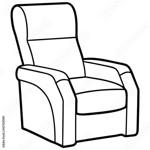 Side Profile Recliner Line Art