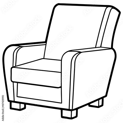 Side Profile Recliner Line Art