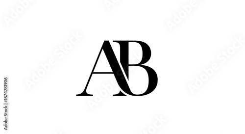 Elegant interconnected monogram of the letters A and B for a brand or designer identity