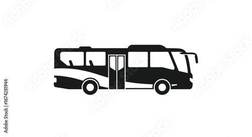 Sleek vector illustration showcasing a contemporary bus design for transit concepts