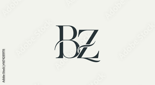 Elegant BZ Monogram Logo Design with Intertwined Swashes for Branding Identity