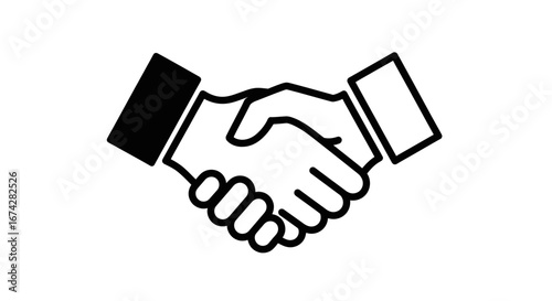 Stylized handshake symbolizing agreements and collaborations in business dealings