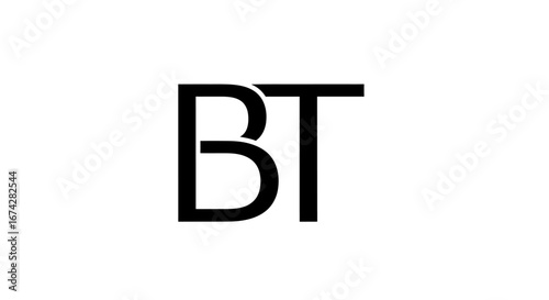 Creative abstract logo design with the letters B and T in minimalist style