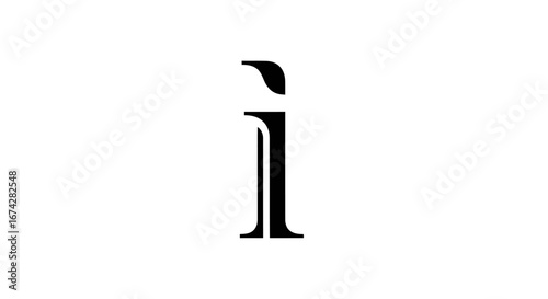 Stylized letter 'i' logo design with refined details isolated on white background
