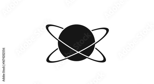 Abstract orbital representation symbol of atomic structure for scientific concepts