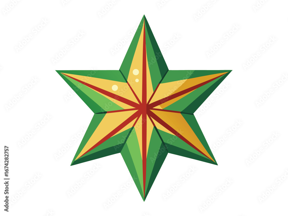 Fototapeta premium Colorful Geometric Star Design vector isolated on white background