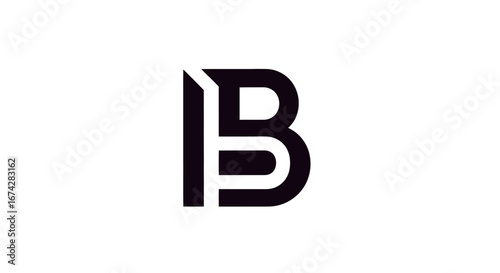Bold initial logo creation showcases the letters I and B in a strong and unique design