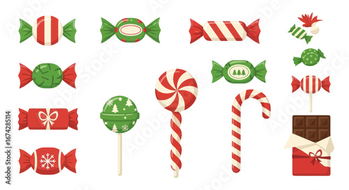 Festive Assortment of Christmas Confections and Sweets, A Holiday Candy Display