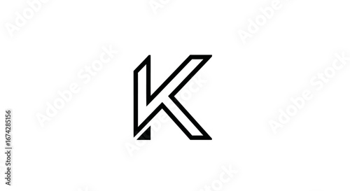 Elegant letter K design with a modern edge conveying sophistication and precision for branding
