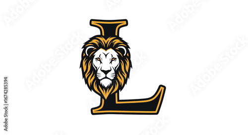 Lion and Letter L Logo with a Black and Gold Color Scheme for Branding Identity