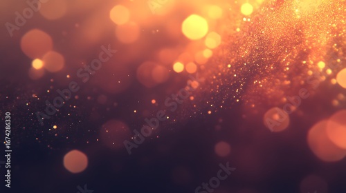 Abstract Golden Glitter Bokeh Background Festive Sparkle Texture