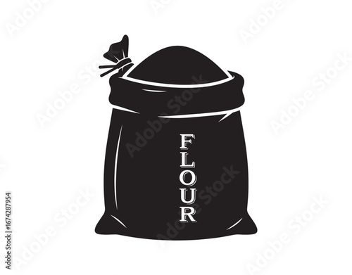 Flour sack silhouette graphic. Customizable vector

