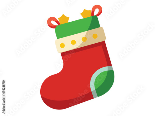 Christmas stocking vector isolated on white background