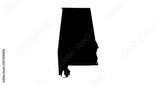 Alabama State Outline Vector on Black