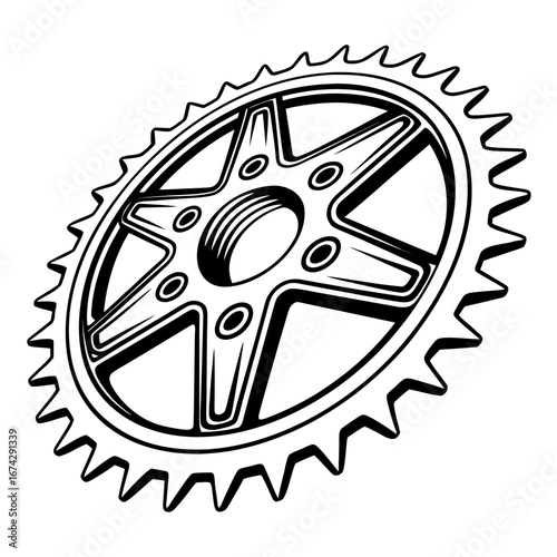 Illustration of a gear, a mechanical component