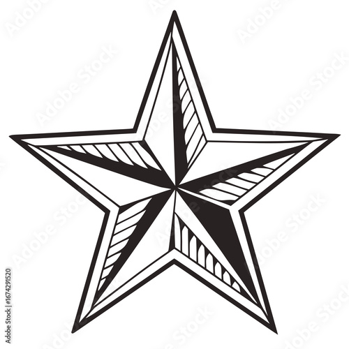 Nautical star compass tattoo design vintage symbol