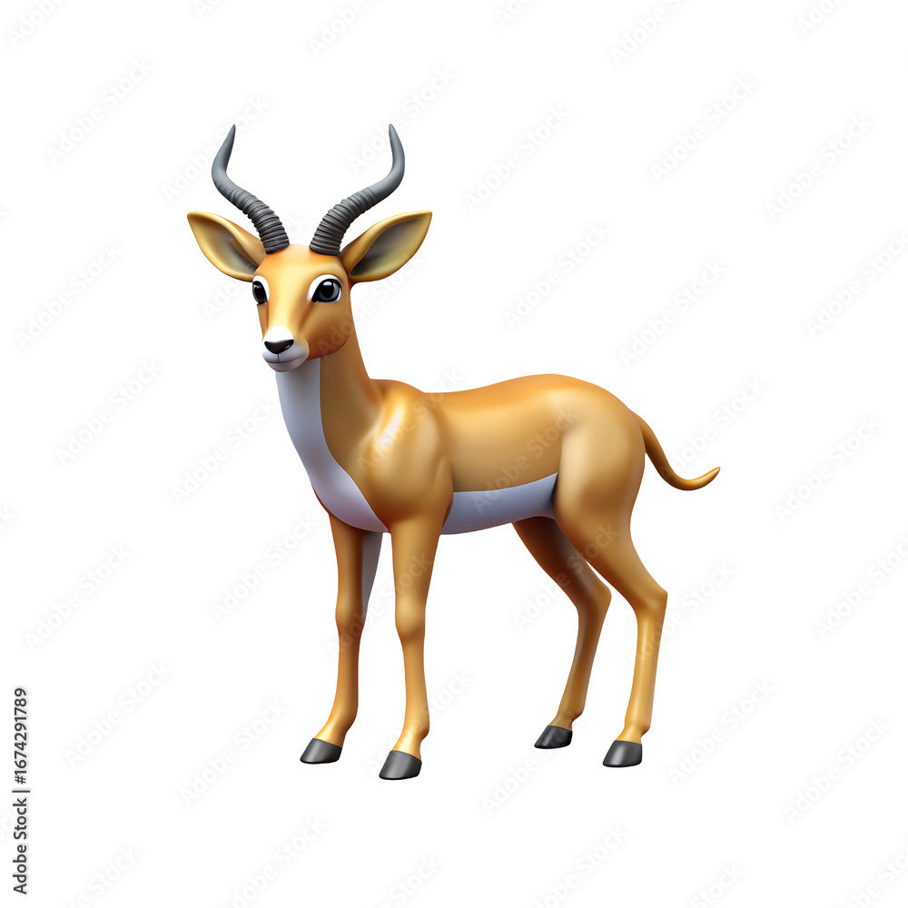 Obraz premium Impala Antelope 3D Transparent Background Image