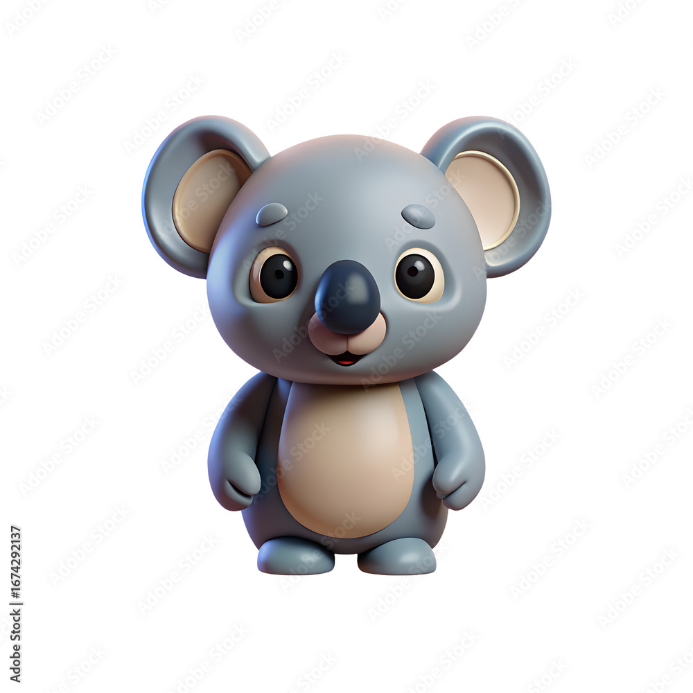 Fototapeta premium Koala Animal 3D Transparent Background Image