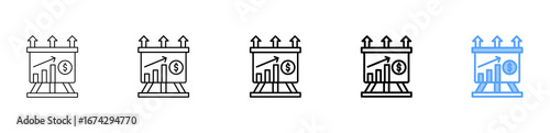 Profit Projection Icon Different Style Outline Collection Set 