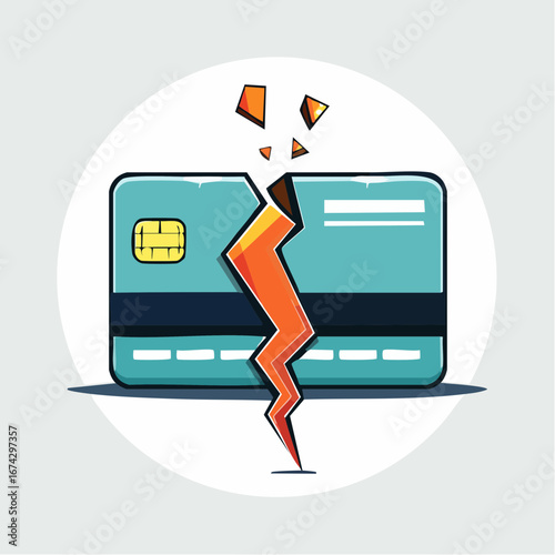 Broken Credit Card Illustration