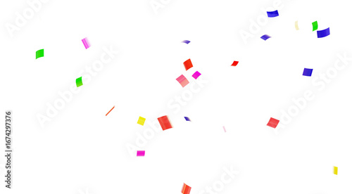 Multicolor confetti abstract background, Realistic Confetti on transparent PNG Festive decorative tinsel element for design. Colorful confetti explosion isolated on transparent background. 3D Confeti