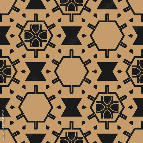Seamless monochrome pattern with simple geometric design. Vector illustration