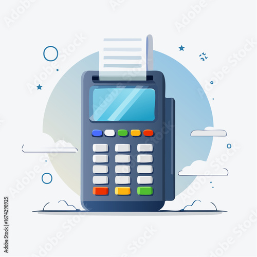 Modern Point Of Sale Device Illustration