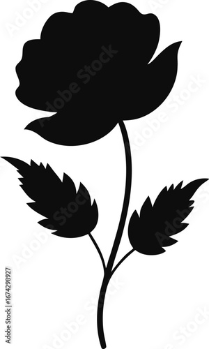 poppy silhouette  vector illustration on white background