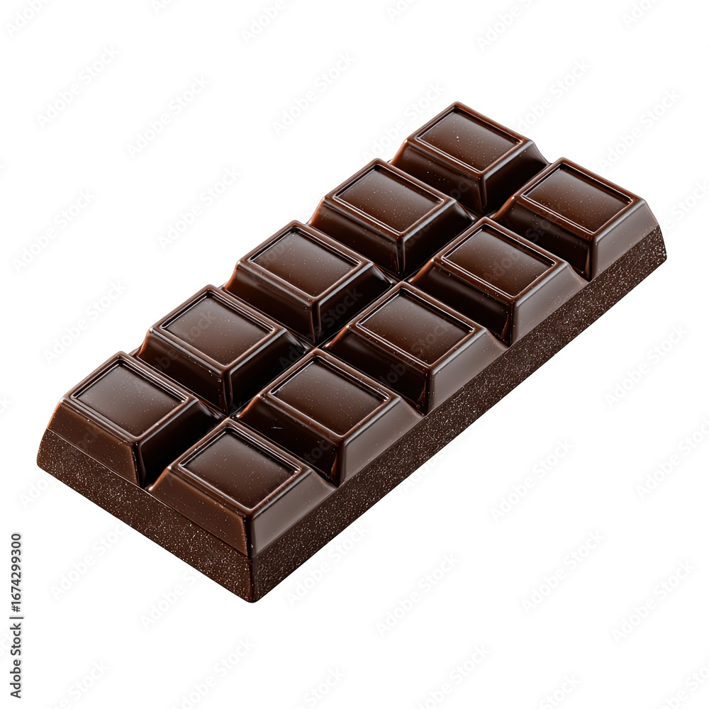 Obraz premium Dark chocolate bar, glossy, rectangular