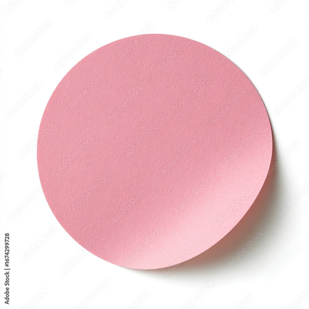 Pink circular sticky note Pink circular sticky note