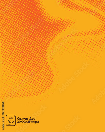 abstract halftone effect on orange background with smooth motion style
